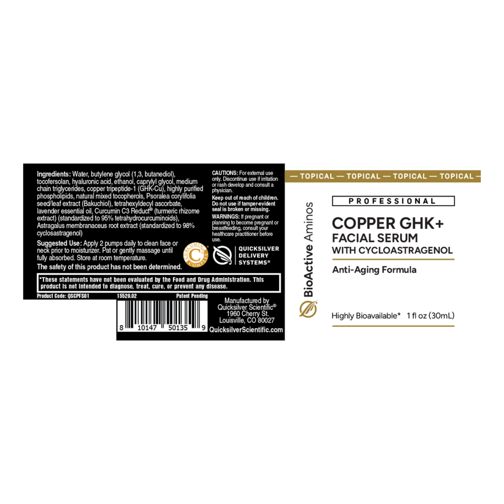 Facial Beauty Serum with Copper Peptide (GHK-Cu)